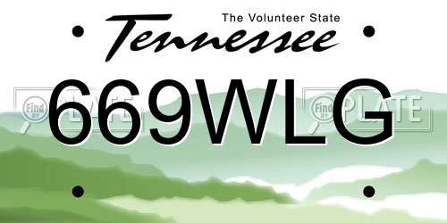 669WLG Tennessee License Plate