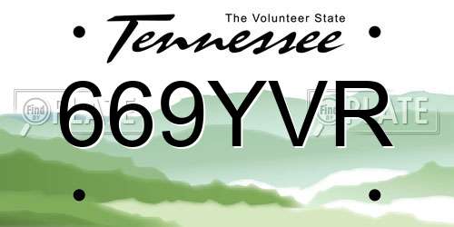 669YVR Tennessee License Plate