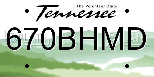 670BHMD Tennessee License Plate