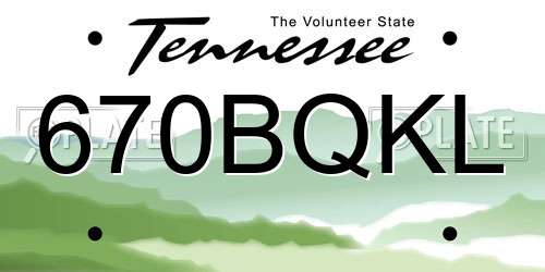 670BQKL Tennessee License Plate