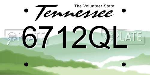 6712QL Tennessee License Plate