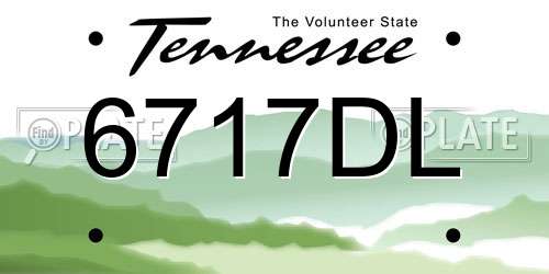 6717DL Tennessee License Plate
