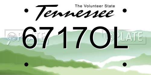 6717OL Tennessee License Plate