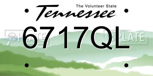 6717QL Tennessee License Plate
