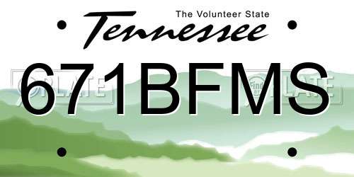 671BFMS Tennessee License Plate