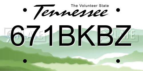 671BKBZ Tennessee License Plate