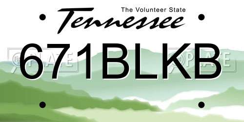 671BLKB Tennessee License Plate