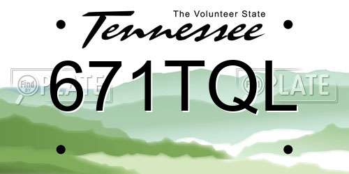 671TQL Tennessee License Plate