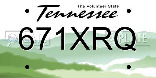 671XRQ Tennessee License Plate