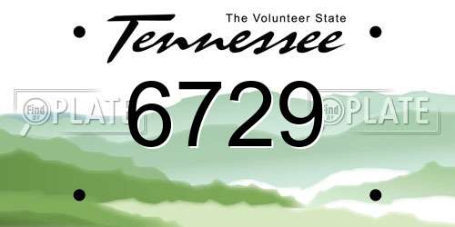 6729 Tennessee License Plate