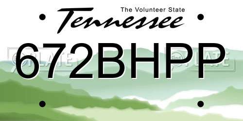 672BHPP Tennessee License Plate