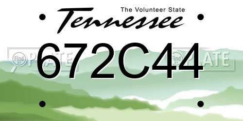 672C44 Tennessee License Plate