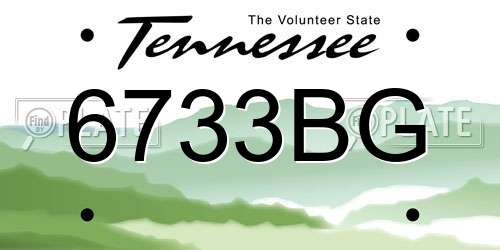 6733BG Tennessee License Plate