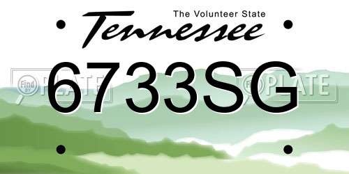 6733SG Tennessee License Plate