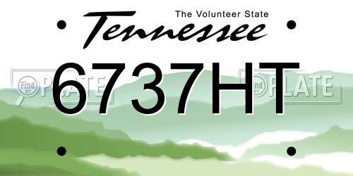 6737HT Tennessee License Plate