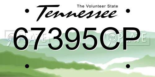 67395CP Tennessee License Plate