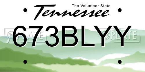 673BLYY Tennessee License Plate