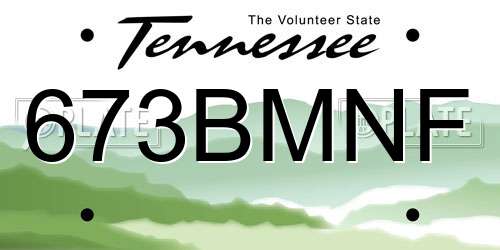 673BMNF Tennessee License Plate