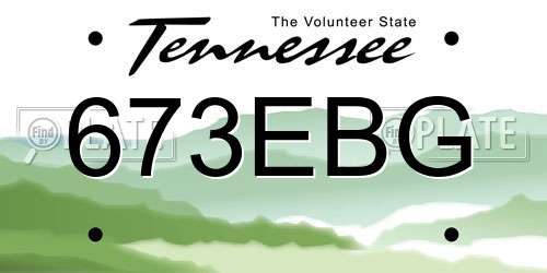 673EBG Tennessee License Plate