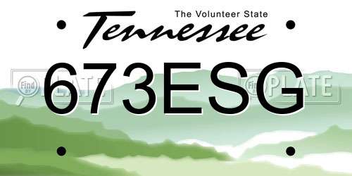 673ESG Tennessee License Plate