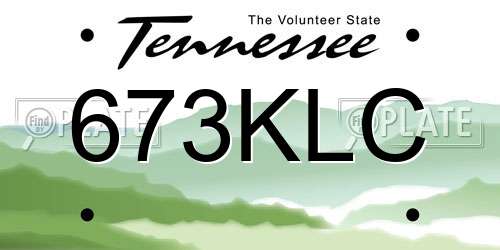 673KLC Tennessee License Plate