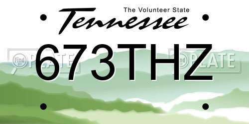 673THZ Tennessee License Plate