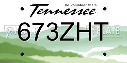 673ZHT Tennessee License Plate