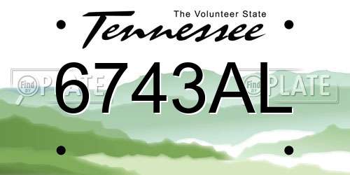 6743AL Tennessee License Plate