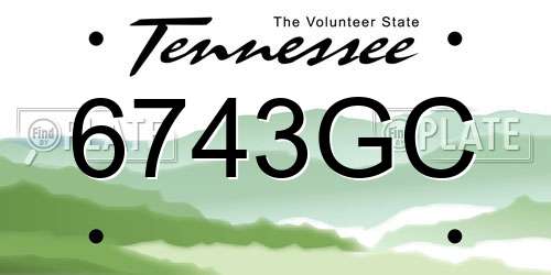 6743GC Tennessee License Plate