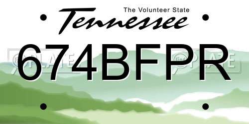 674BFPR Tennessee License Plate