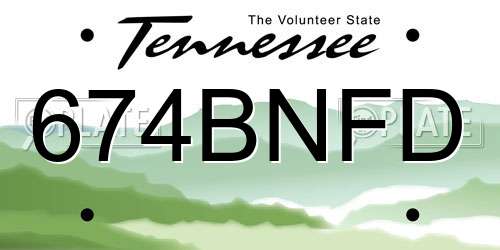 674BNFD Tennessee License Plate