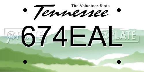 674EAL Tennessee License Plate