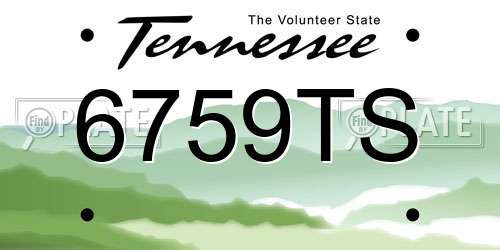 6759TS Tennessee License Plate
