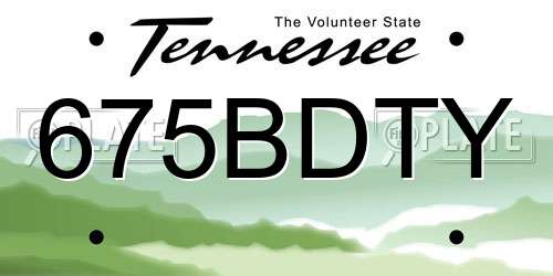 675BDTY Tennessee License Plate