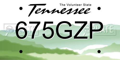 675GZP Tennessee License Plate
