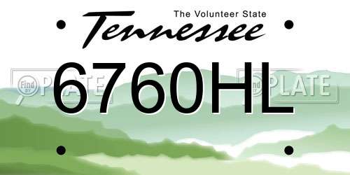 6760HL Tennessee License Plate