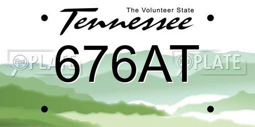 676AT Tennessee License Plate