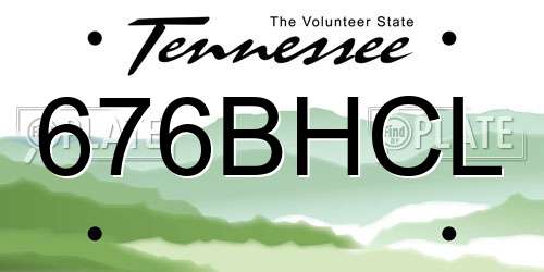 676BHCL Tennessee License Plate