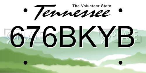 676BKYB Tennessee License Plate