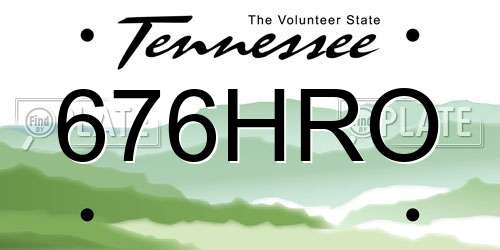 676HRO Tennessee License Plate