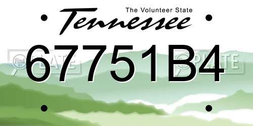 67751B4 Tennessee License Plate