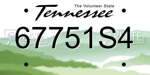 67751S4 Tennessee License Plate