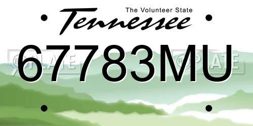 67783MU Tennessee License Plate