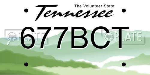 677BCT Tennessee License Plate