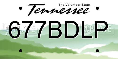 677BDLP Tennessee License Plate