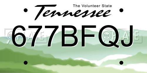 677BFQJ Tennessee License Plate
