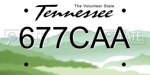 677CAA Tennessee License Plate