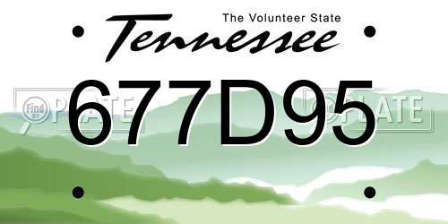 677D95 Tennessee License Plate