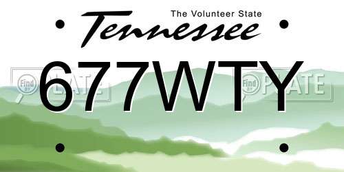 677WTY Tennessee License Plate