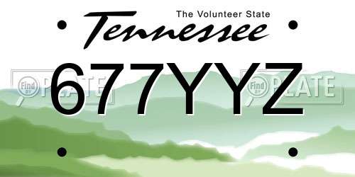 677YYZ Tennessee License Plate